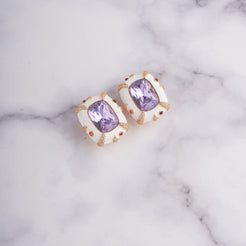 Rivi Earrings - White - Purple