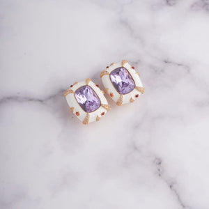 Rivi Earrings - White - Purple