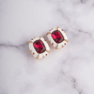 Rivi Earrings - White - Red