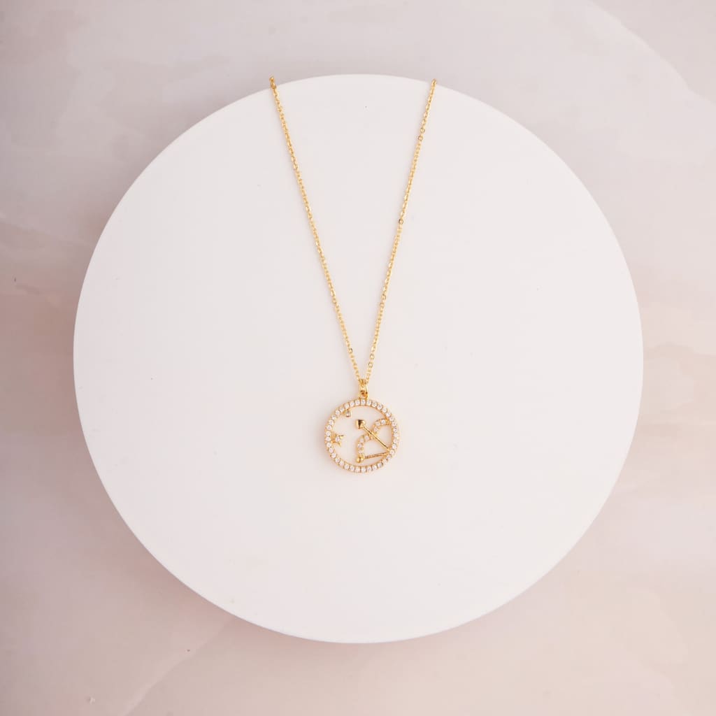 Sagittarius Zodiac Necklace - Gold