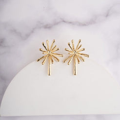 Sun Star Earrings - Gold