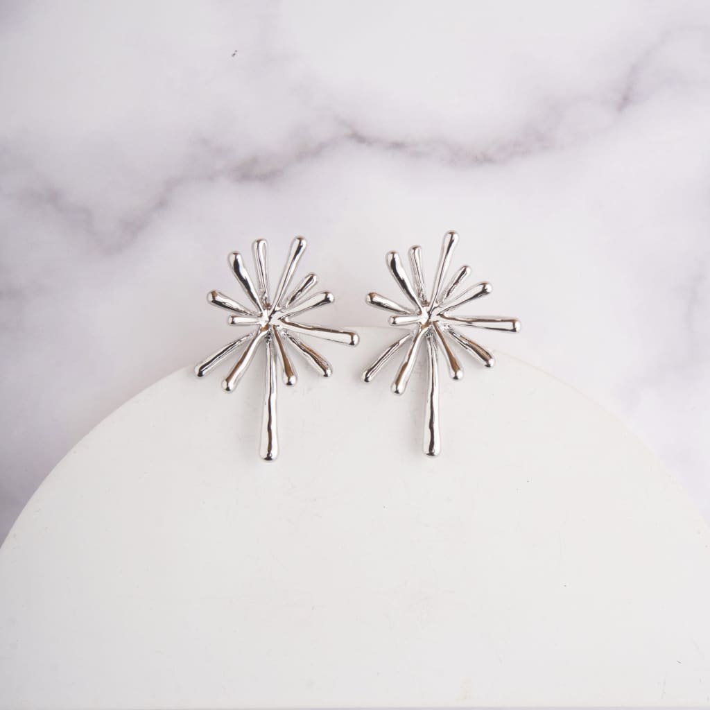 Sun Star Earrings - Silver