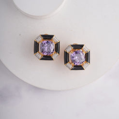 Susan Earrings - Black - Purple