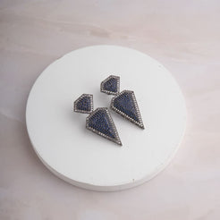 Trapez Earrings - Blue