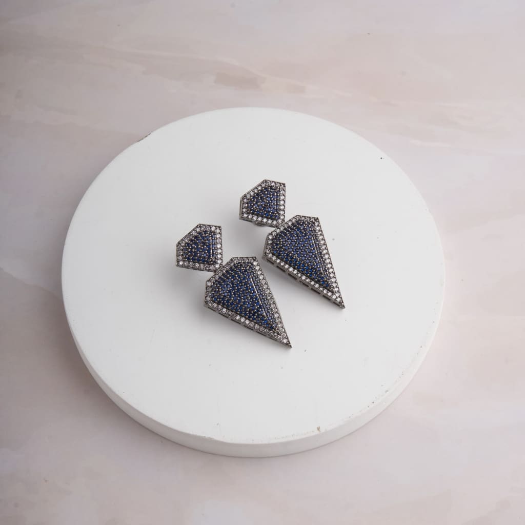 Trapez Earrings - Blue