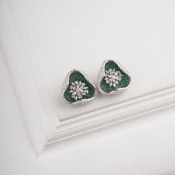 Tri Fold Earrings - Green