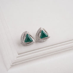 Tri Swirl Earrings - Green