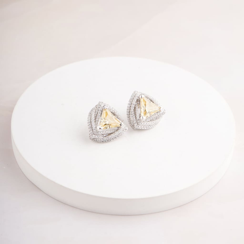 Tri Swirl Earrings - Yellow