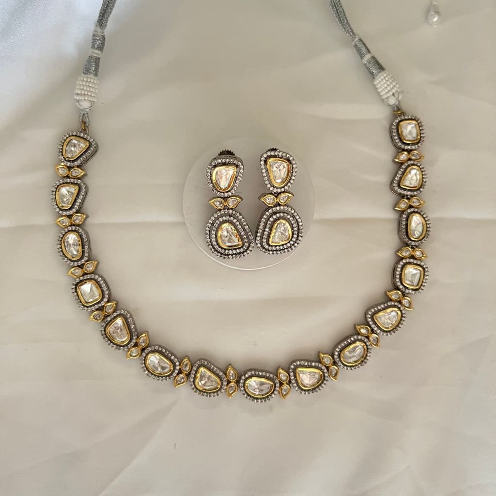 Vaani Necklace Set - Gunmetal