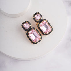 Wyn Earrings - Black - Pink / Gold