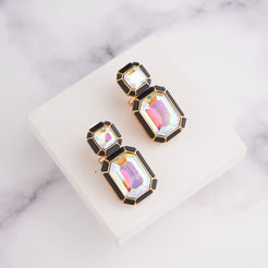 Wyn Earrings - Black - Rainbow / Gold