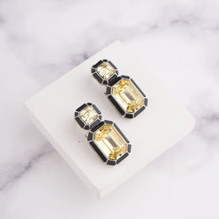 Wyn Earrings - Black - Yellow / Silver