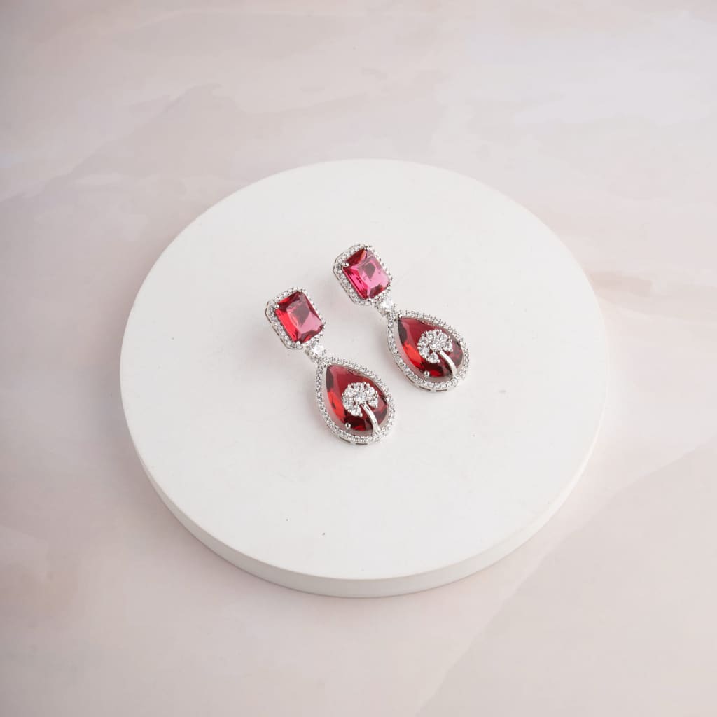 Zarna Earrings - Red