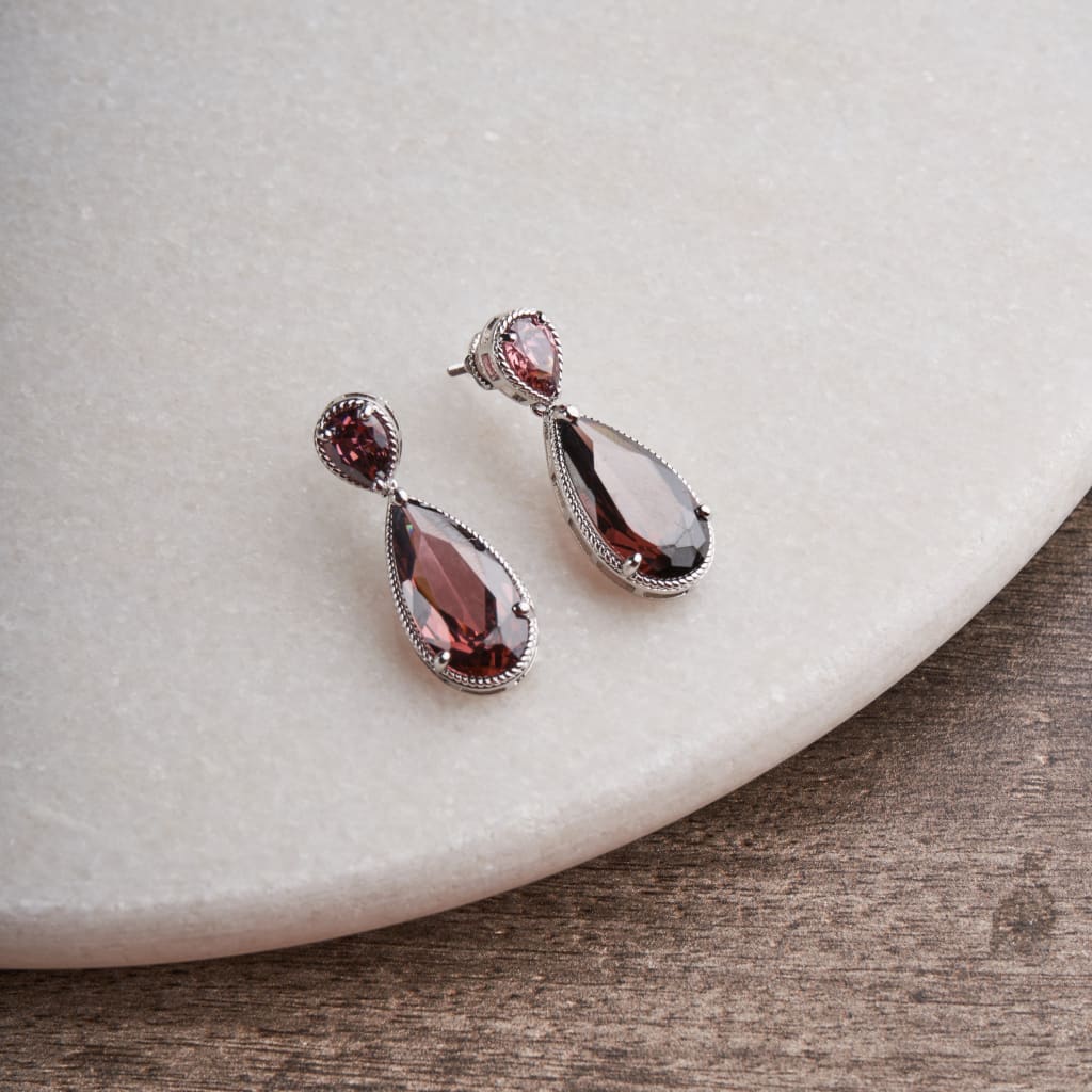 Alara Earrings - Wine