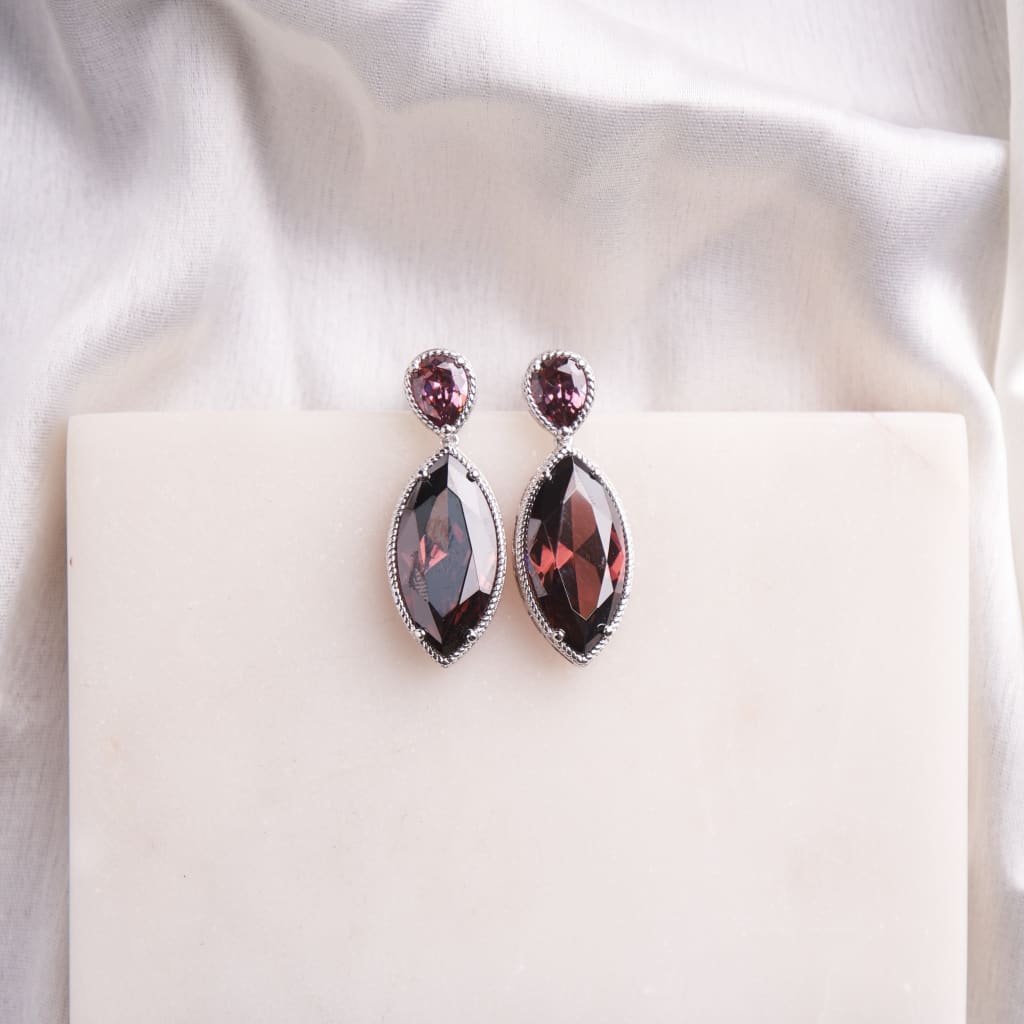 Alora Earrings - Wine