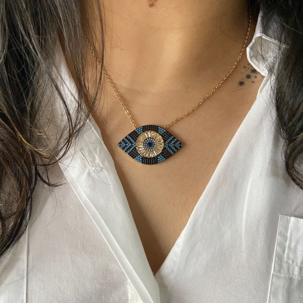 Arrow Evil Eye Pendant