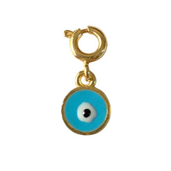 Build Your Ring Charm Bracelet - Blue Round Evil Eye