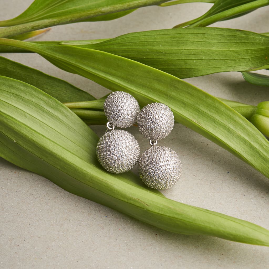 Colour Pop Ball Earrings - Silver