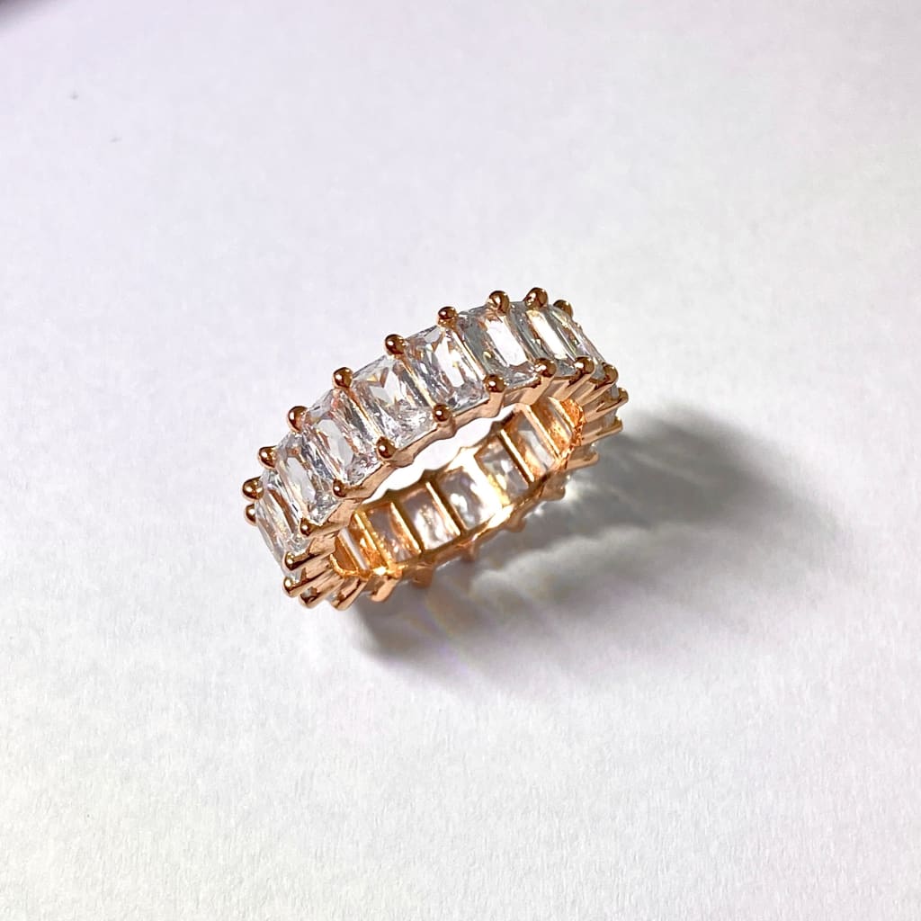 Emerald Cut Eternity Ring - Rose