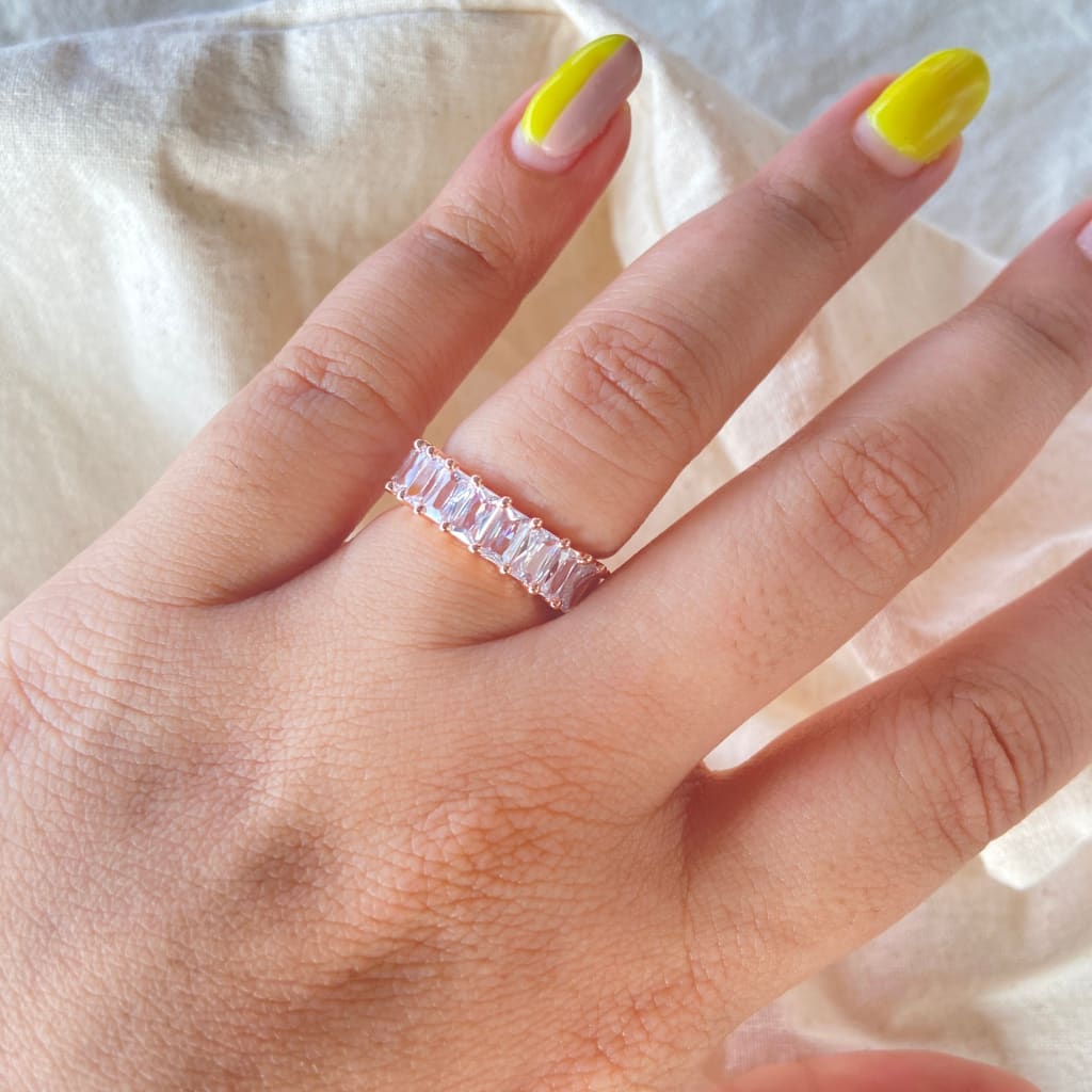 Emerald Cut Eternity Ring - Rose