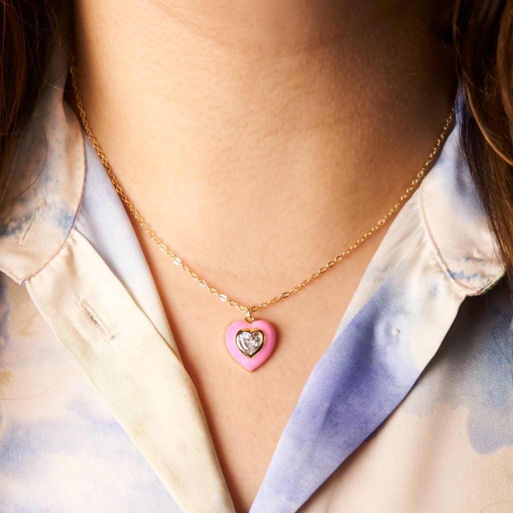 Heart Enamel Pendant