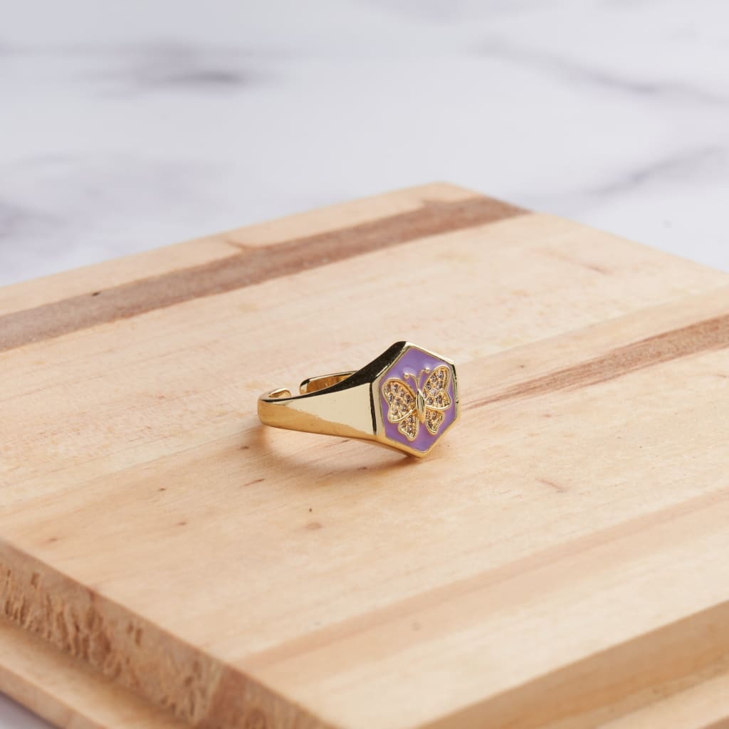 Hexa Butterfly Ring - Lavendar