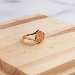 Hexa Butterfly Ring - Orange