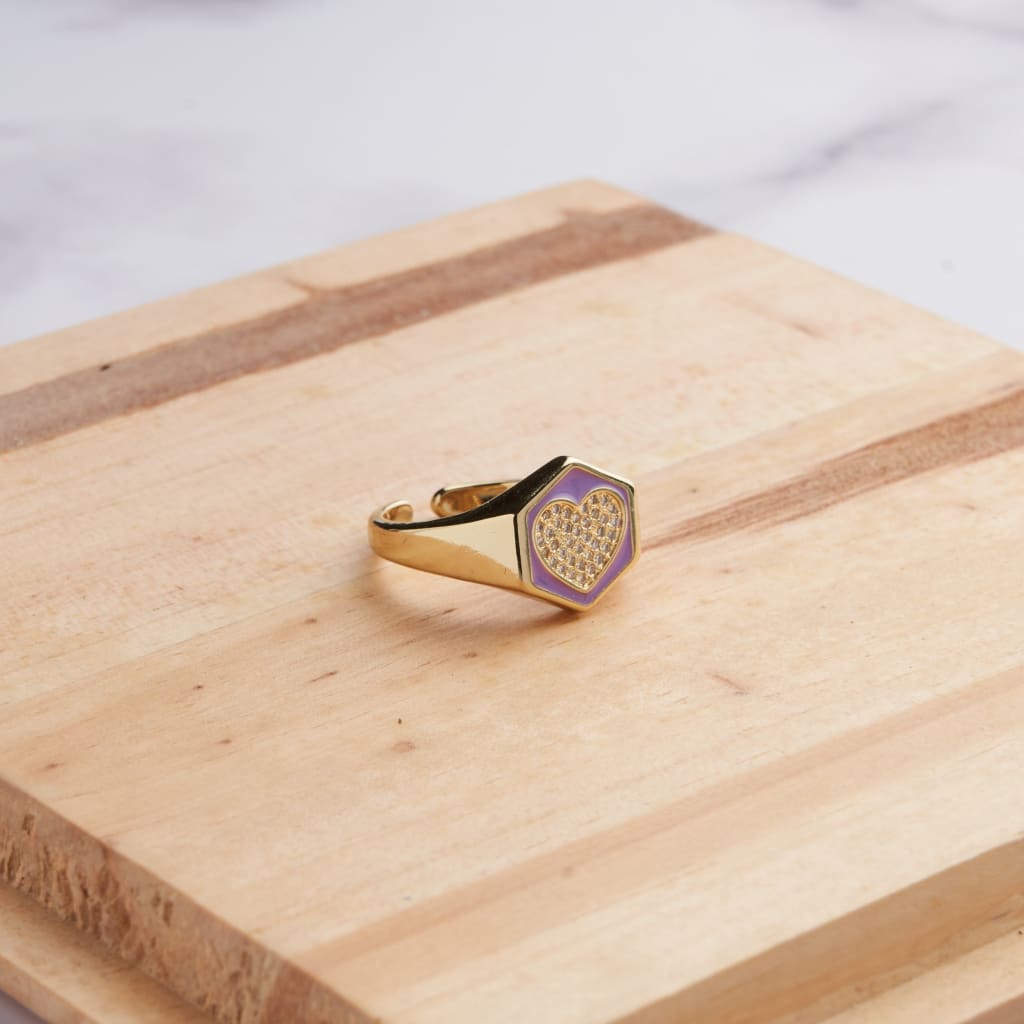 Hexa Heart Ring - Lavendar