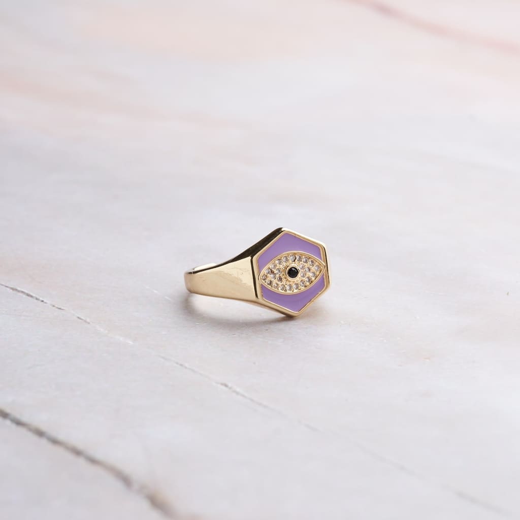 Hexa Signet Ring - Lavendar