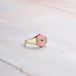 Hexa Signet Ring - Pink