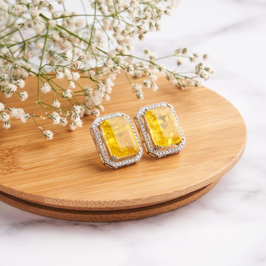 Maeve Earrings - Yellow&Silver