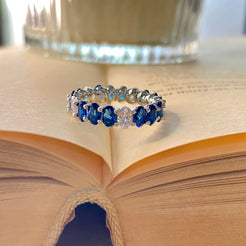 Ovalis Eternity Ring - Blue / US 6