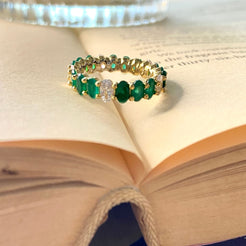 Ovalis Eternity Ring - Green&Gold / US 6