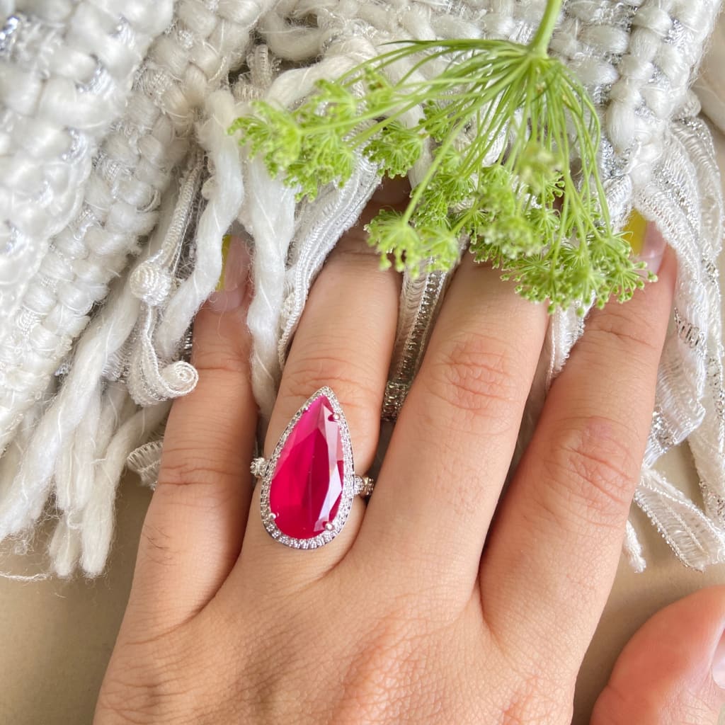 Red Teardrop Ring