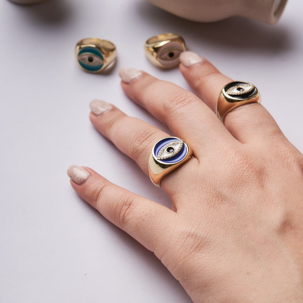 Round Evil Eye Ring